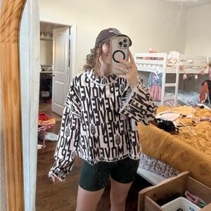 FP Movement by Free People Black and White Cowl Neck Sweater